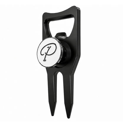 4-in-1 Divot Tool with Magnetic Ball Marker, Bottle Opener & Club Tee, Golf Divot Repair Tool